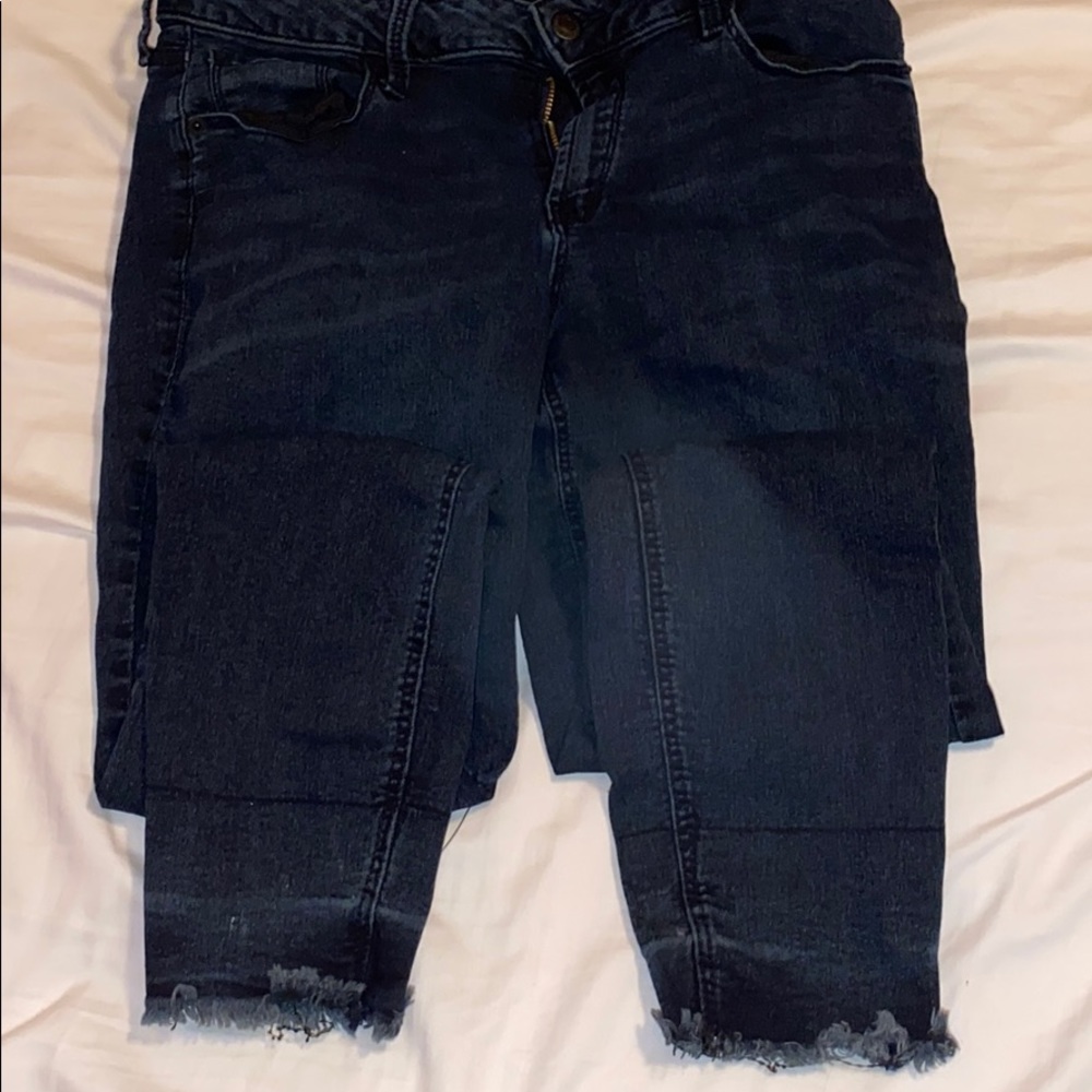 Rockstar Super Skinny Ankle Frayed Hem Jeans